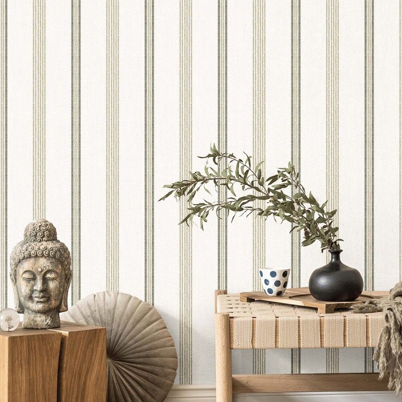 Tapete, grün, Stoffoptik, Streifen, 38427, Top Stripes, Parato by Cristiana Masi