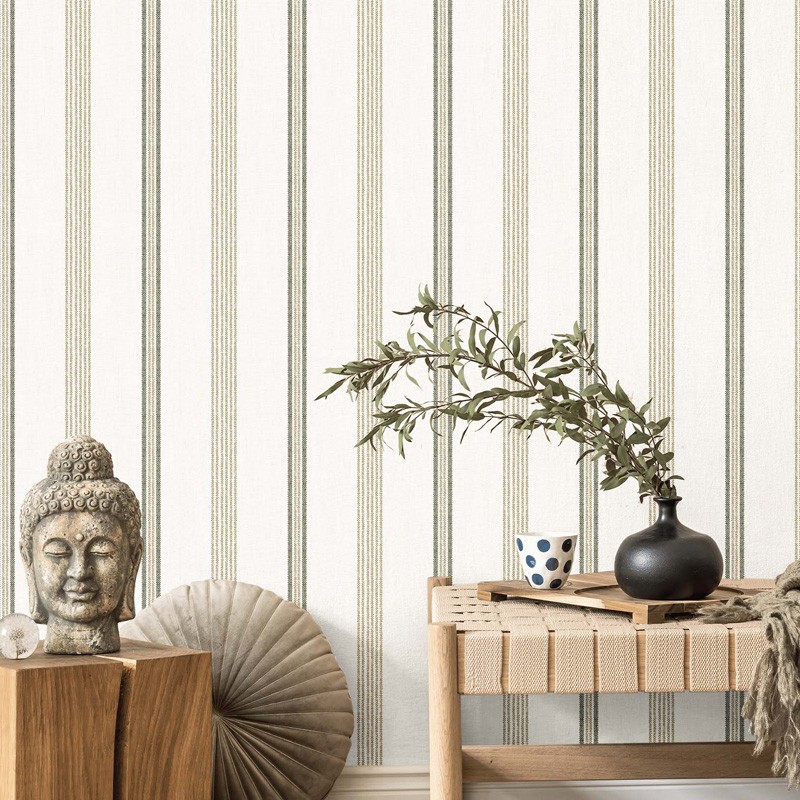 Tapete, grün, Stoffoptik, Streifen, 38427, Top Stripes, Parato by Cristiana Masi