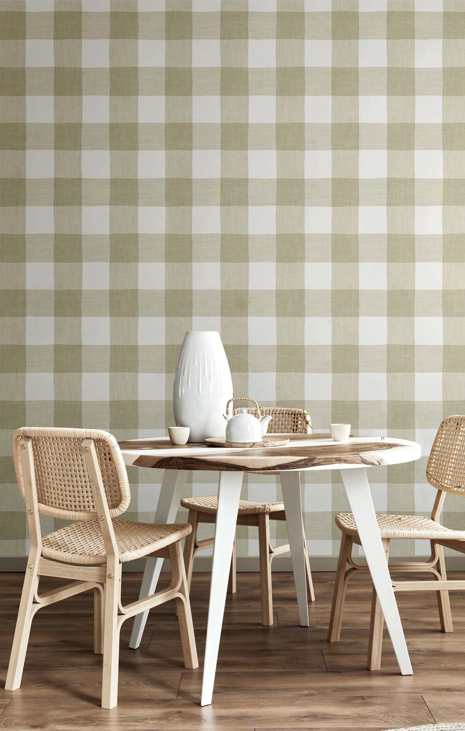 Tapete, grün, Stoffoptik, 38435, Top Stripes, Parato by Cristiana Masi