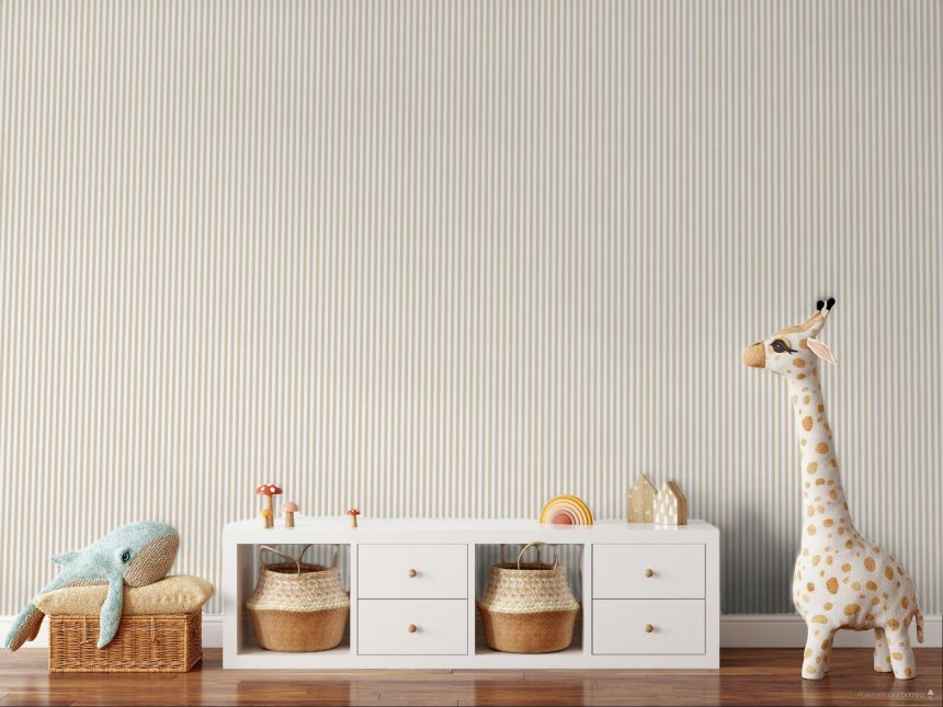 Tapete, beige, Stoffoptik, Streifen, 38436, Top Stripes, Parato by Cristiana Masi