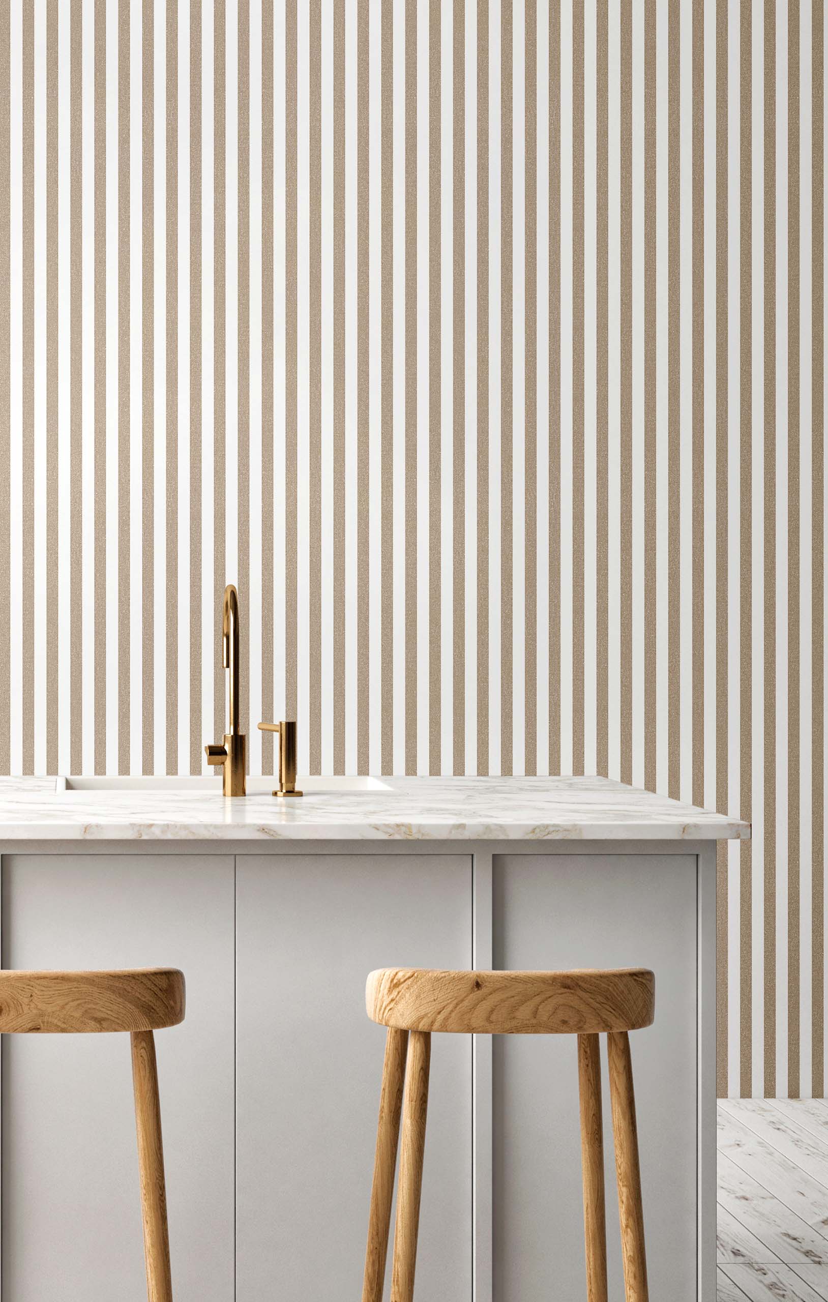 Tapete, braun, Stoffoptik, Streifen, 38437, Top Stripes, Parato by Cristiana Masi