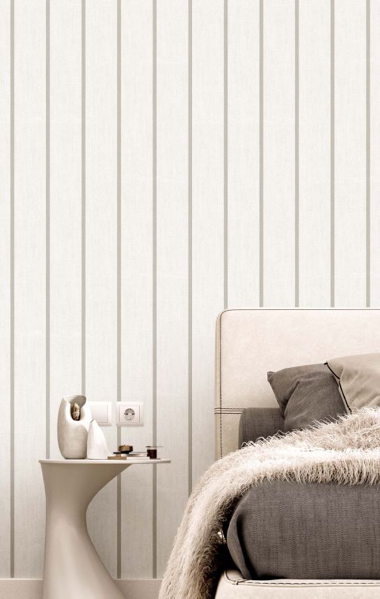 Tapete, grau, Stoffoptik, Streifen, 38461, Top Stripes, Parato by Cristiana Masi