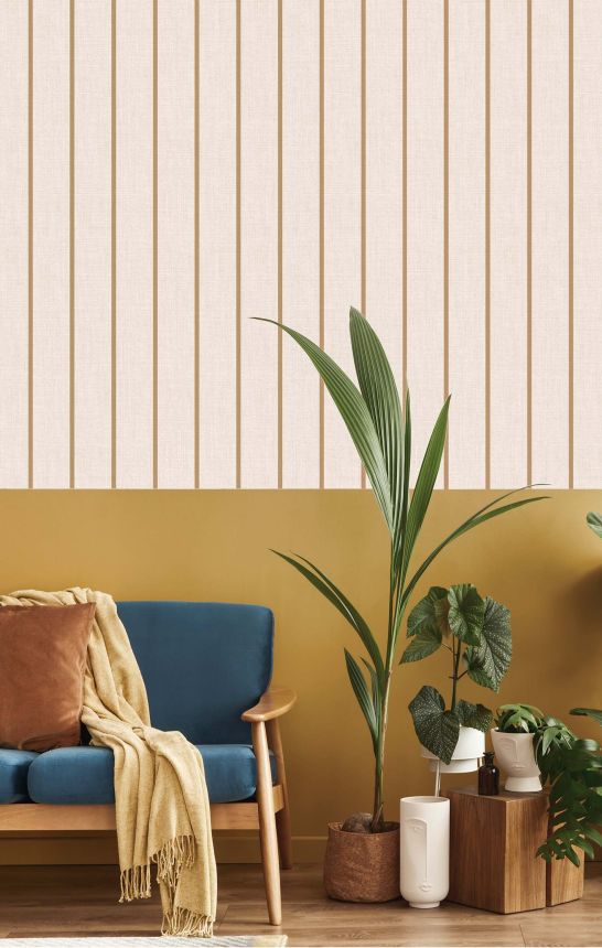 Tapete, beige, Stoffoptik, Streifen, 38463, Top Stripes, Parato by Cristiana Masi