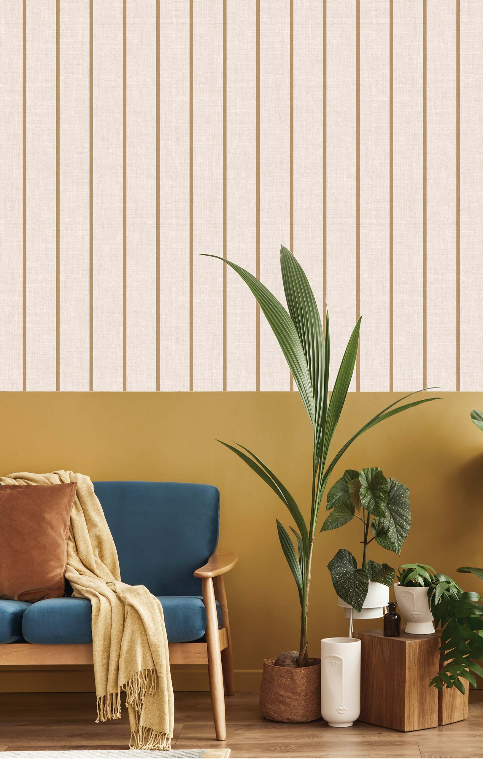 Tapete, beige, Stoffoptik, Streifen, 38463, Top Stripes, Parato by Cristiana Masi