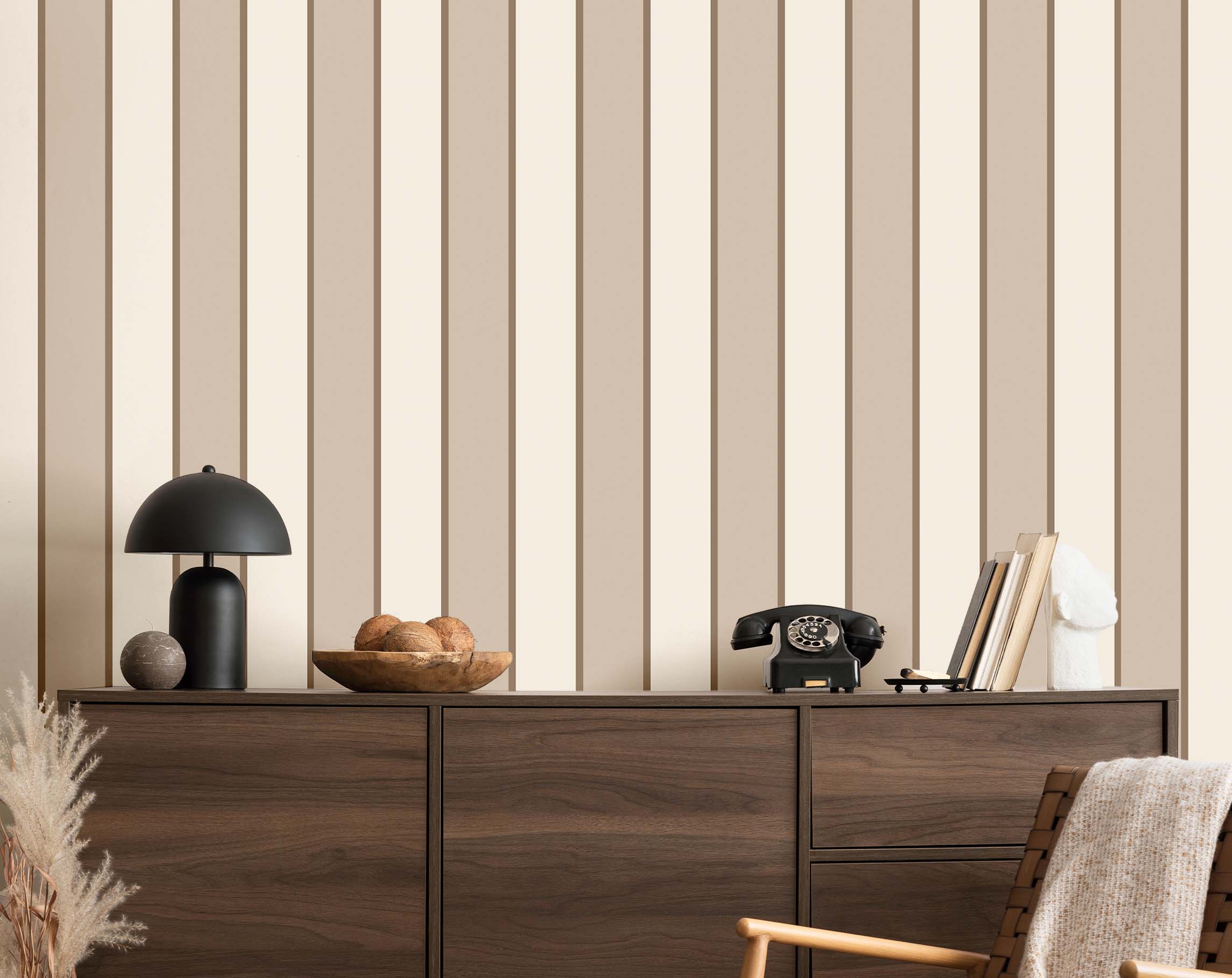 Tapete, beige-braun, Streifen, 38468, Top Stripes, Parato by Cristiana Masi