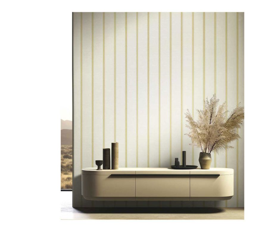 Vliestapete, grün-beige, Streifen, 25765, The Best Classic & Elegant, Cristiana Masi by Parato