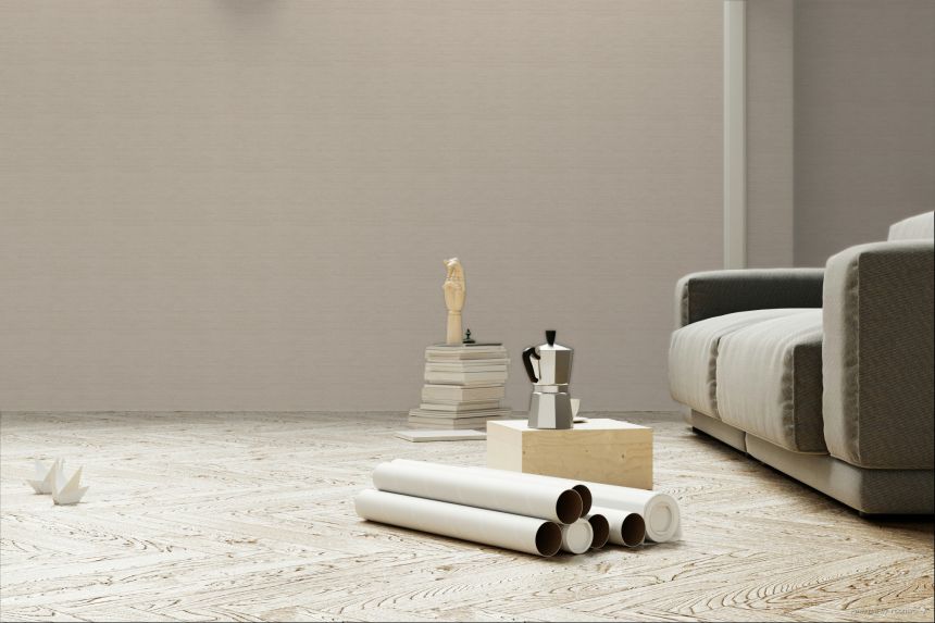 Tapete, braun-beige, Stoffoptik, ZON004, Amazone, The Colour Book II, Masureel