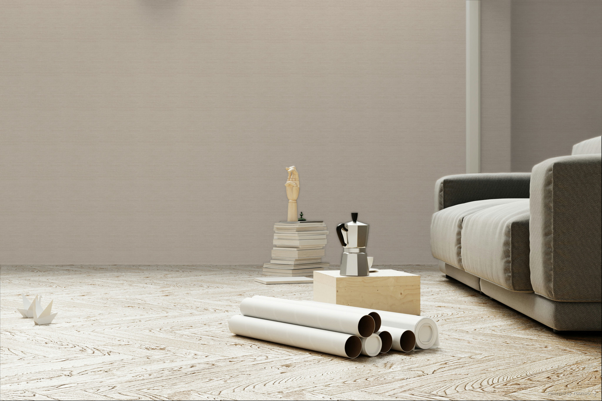 Tapete, braun-beige, Stoffoptik, ZON004, Amazone, The Colour Book II, Masureel