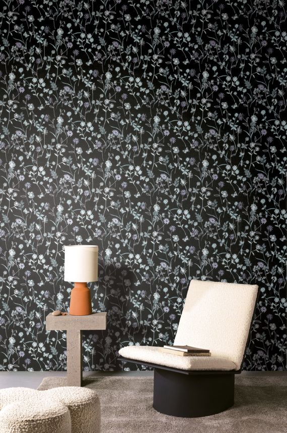 Tapete, schwarz, Blumen, ZON101, Amazone, Masureel