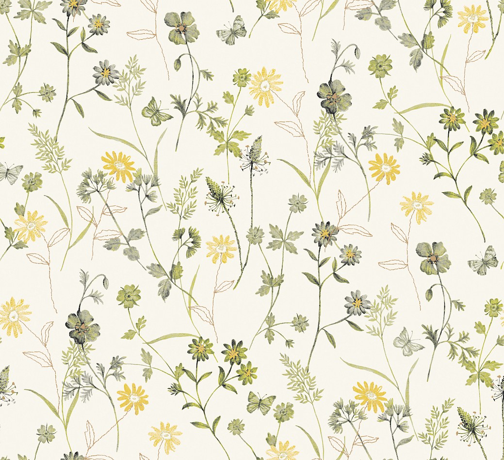 Tapete, grün, Blumen, ZON103, Amazone, Masureel