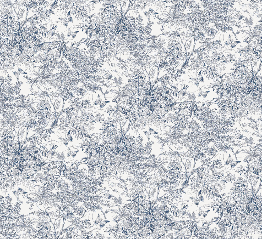 Tapete, weiß-blau, Leopard, Natur, ZON201, Amazone, Masureel