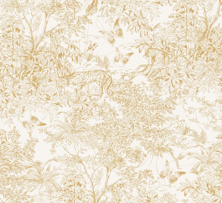 Tapete, creme-gold, Leopard, Natur, ZON203, Amazone, Masureel