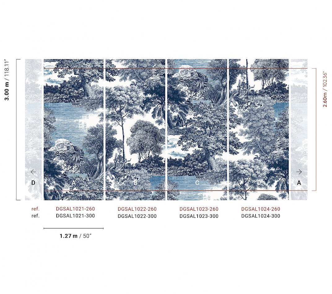 Fototapete, blau, Wald, Bäume, DGSAL1022-260, Amazone, Masureel