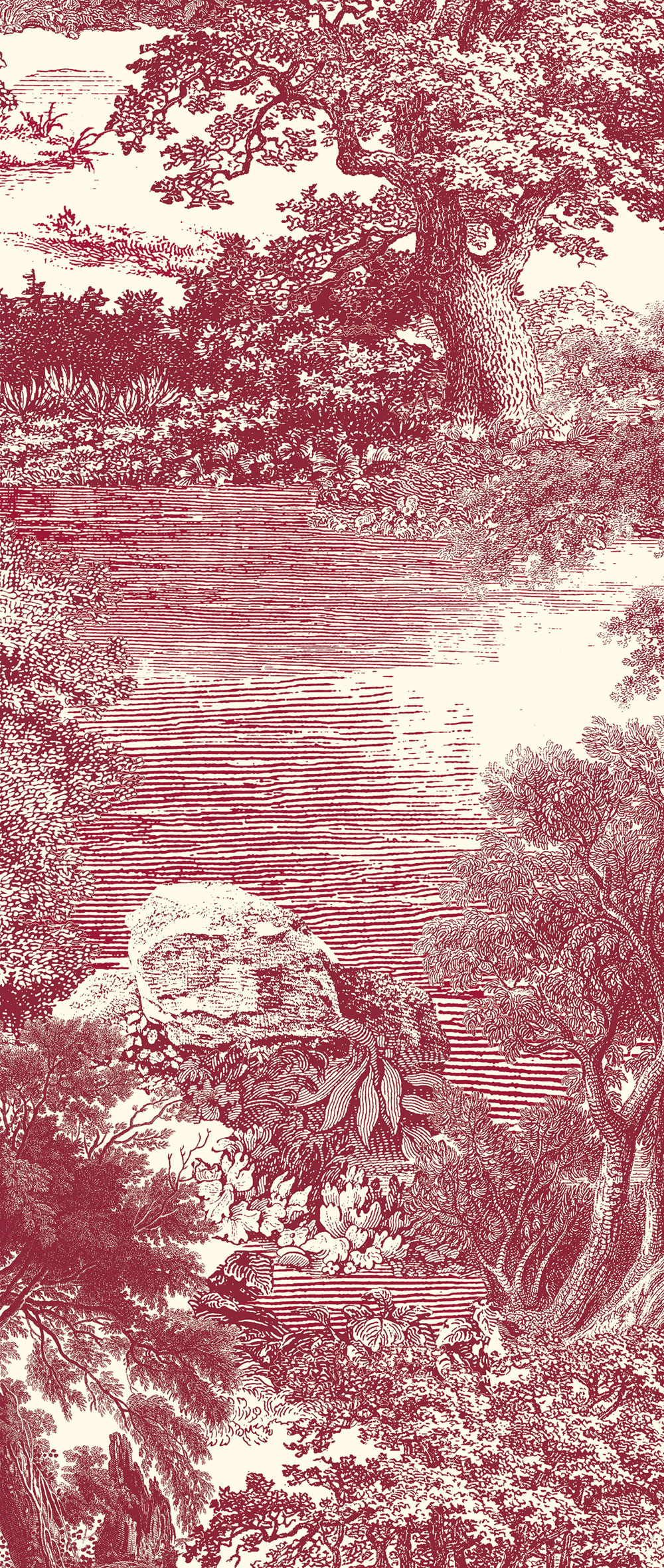 Fototapete, rot, Wald, Bäume, DGSAL1051-300, Amazone, Masureel