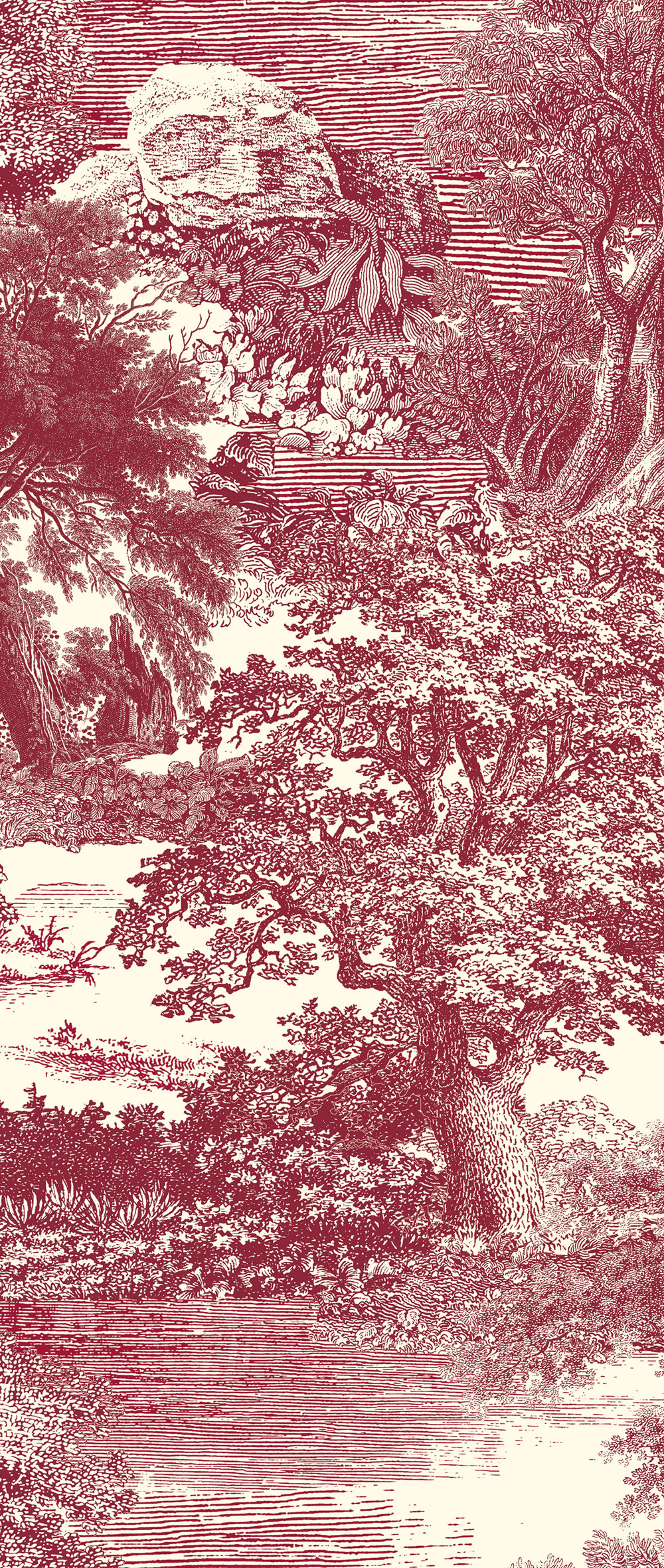 Fototapete, rot, Wald, Bäume, DGSAL1053-300, Amazone, Masureel