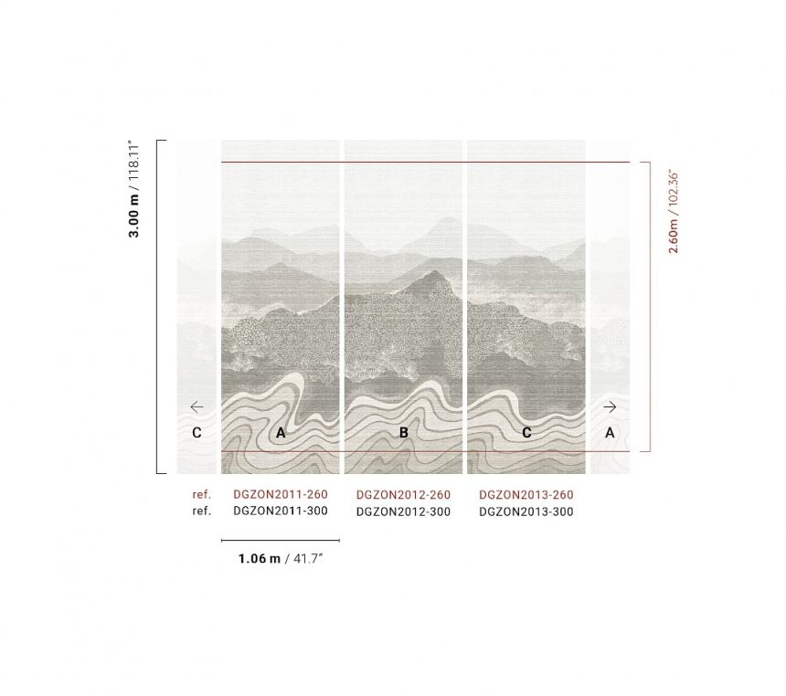 Bildtapete, grau, Berglandschaft, DGZON2011-300, Amazone, Masureel