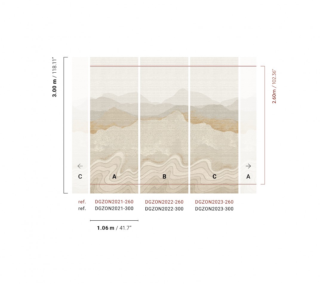 Bildtapete, grau-beige, Berglandschaft, DGZON2022-260, Amazone, Masureel