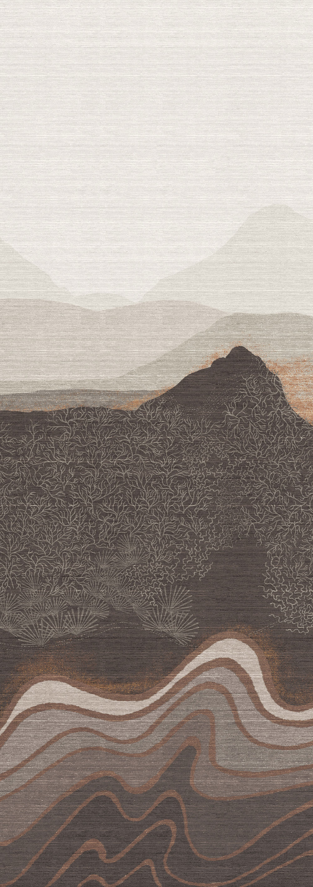 Bildtapete, grau-braun, Berglandschaft, DGZON2032-300, Amazone, Masureel