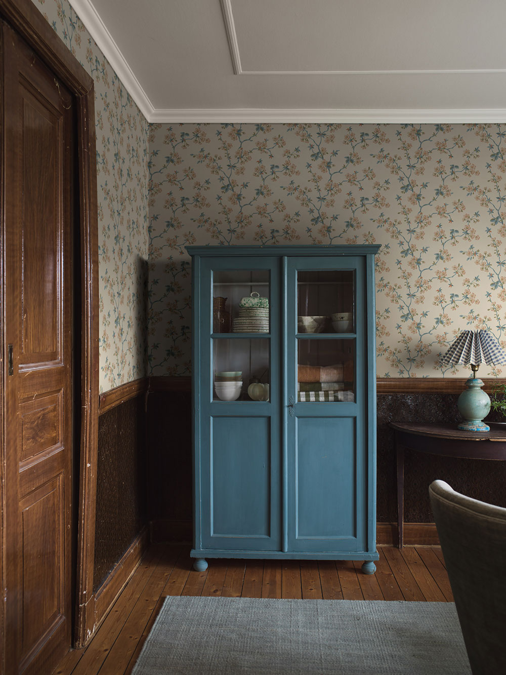 Tapete, beige, Zweige, Blumen, 4176, Alla Tiders Hus, Borastapeter