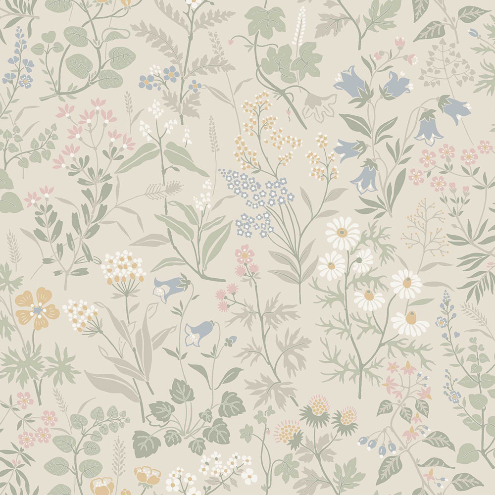 Beige Tapete, Wiesenblumen, 4179, Alla Tiders Hus, Icons, Borastapeter