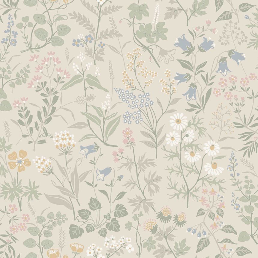 Beige Tapete, Wiesenblumen, 4179, Alla Tiders Hus, Icons, Borastapeter