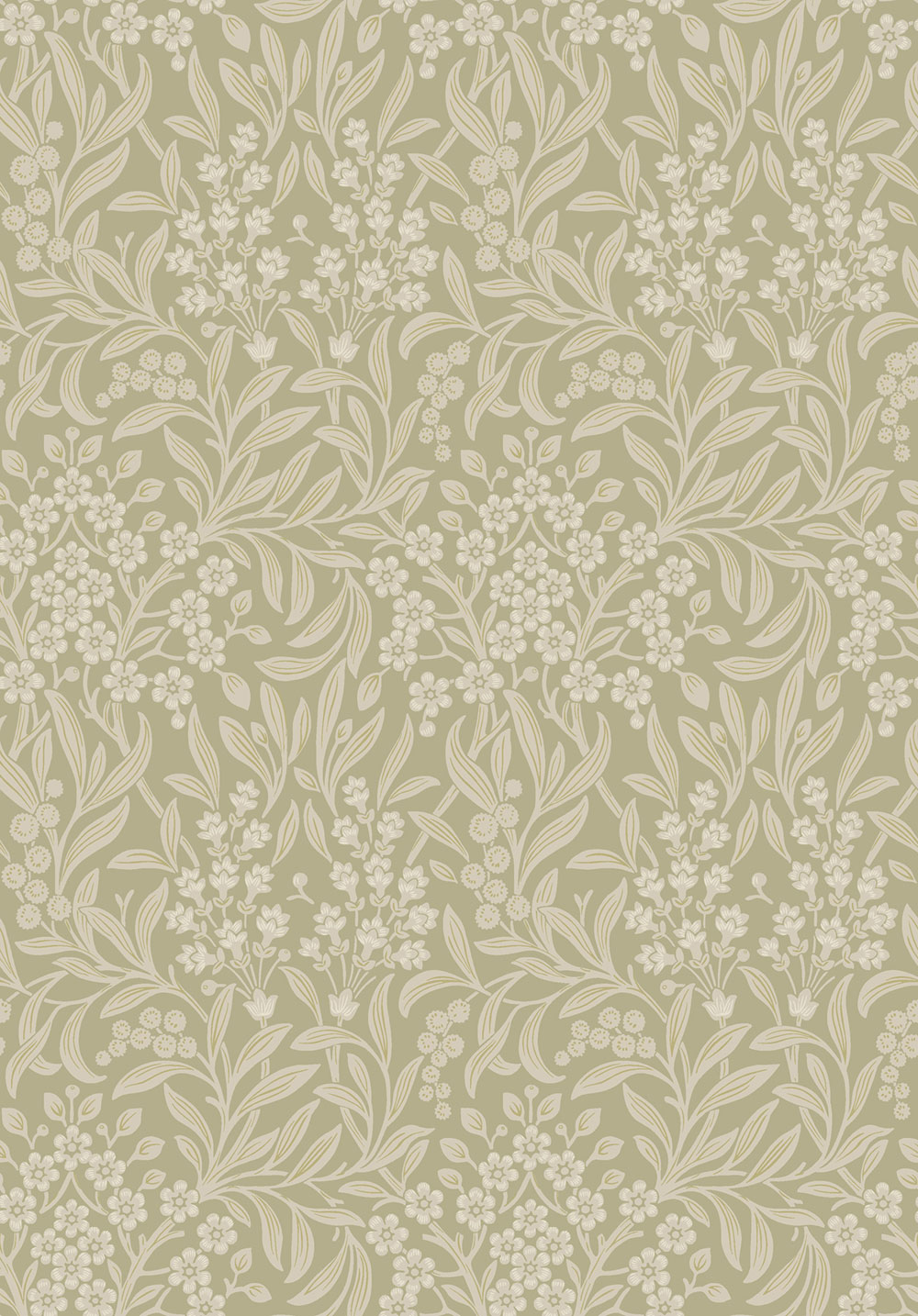 Tapete, grün, Blumen, Blätter, 4184, Alla Tiders Hus, Borastapeter