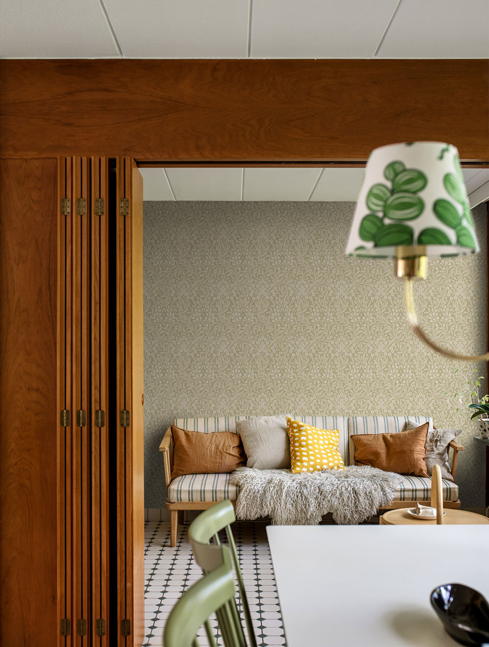 Tapete, grün, Blumen, Blätter, 4184, Alla Tiders Hus, Borastapeter