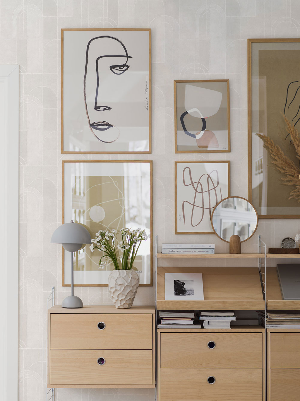 Tapete, grau, geometrisch, Art Deco, 4192, Alla Tiders Hus, Borastapeter