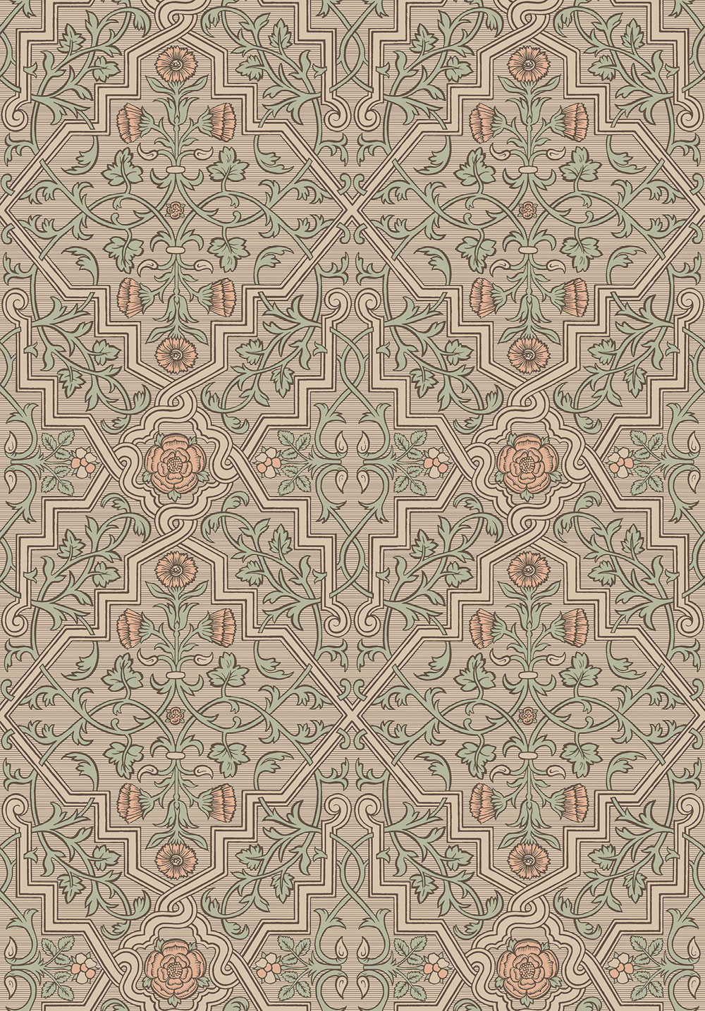 Beige Tapete, Blumen, 4501, Icons, Borastapeter