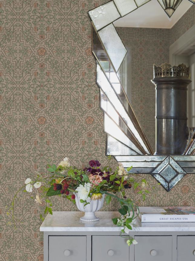 Beige Tapete, Blumen, 4501, Icons, Borastapeter