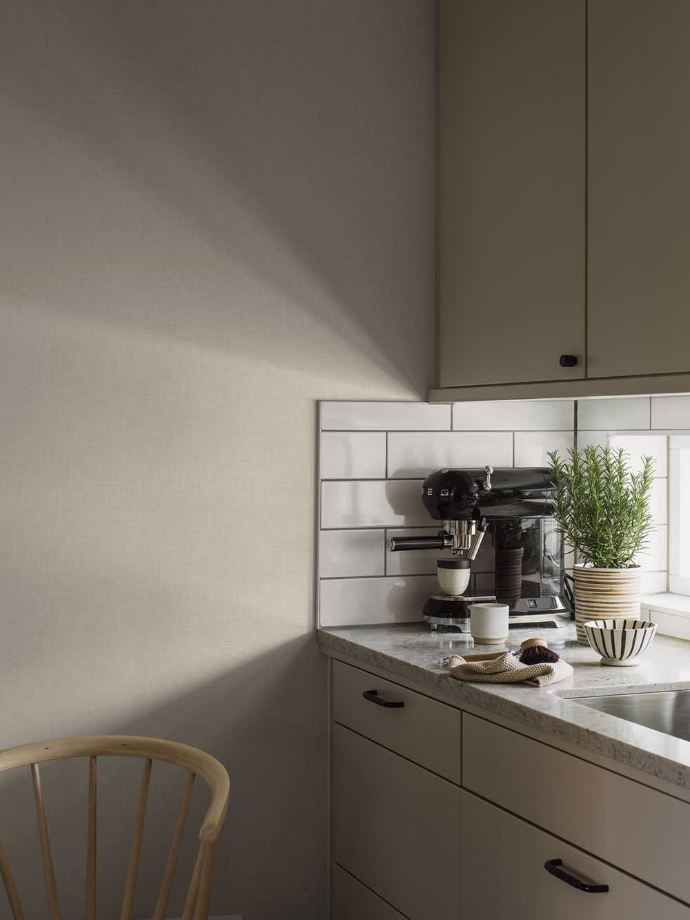 Tapete, beige, Stoffoptik, 38712, Borosan Bas, Boråstapeter