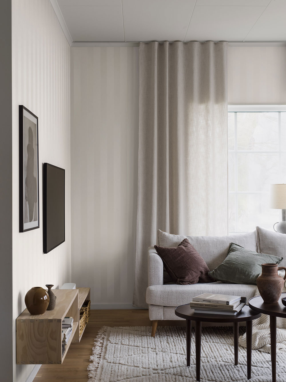 Tapete, weiß, Streifen, 38719, Borosan Bas, Boråstapeter