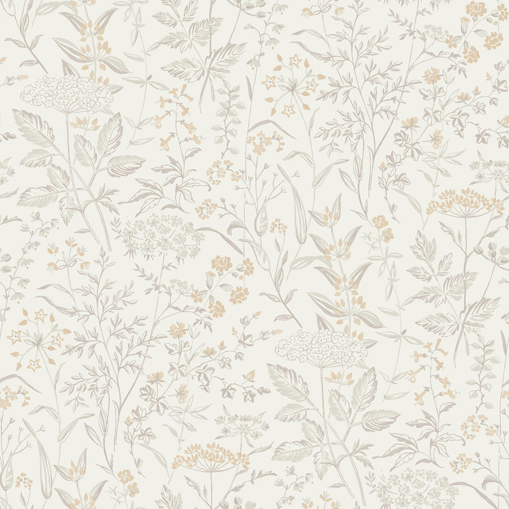 Tapete, beige, Blumen, Gräser, 38735, Borosan Hem, Boråstapeter