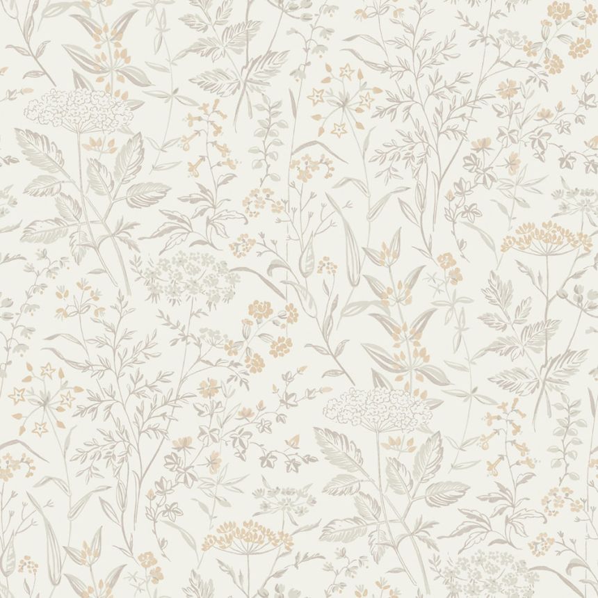 Tapete, beige, Blumen, Gräser, 38735, Borosan Hem, Boråstapeter
