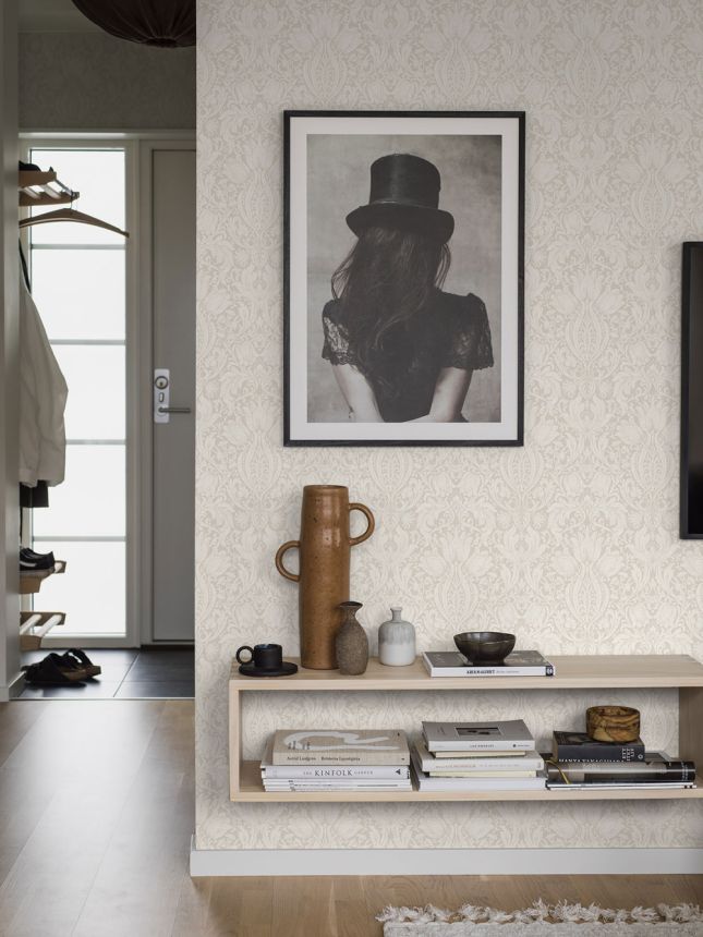 Tapete, beige, Blumen, Blätter, 38749, Borosan Hem, Boråstapeter