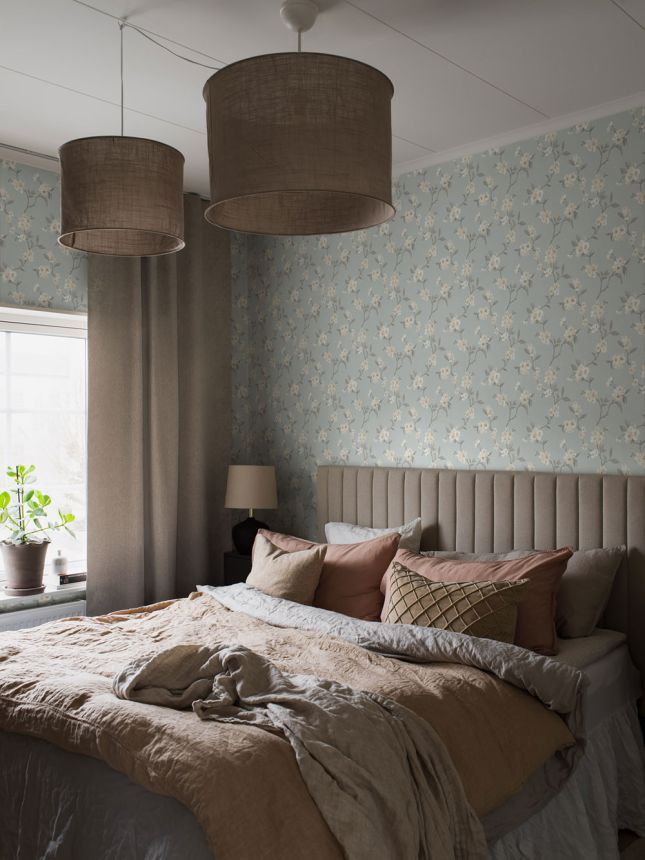 Tapete, blau, blühende Zweige, 38750, Borosan Hem, Boråstapeter