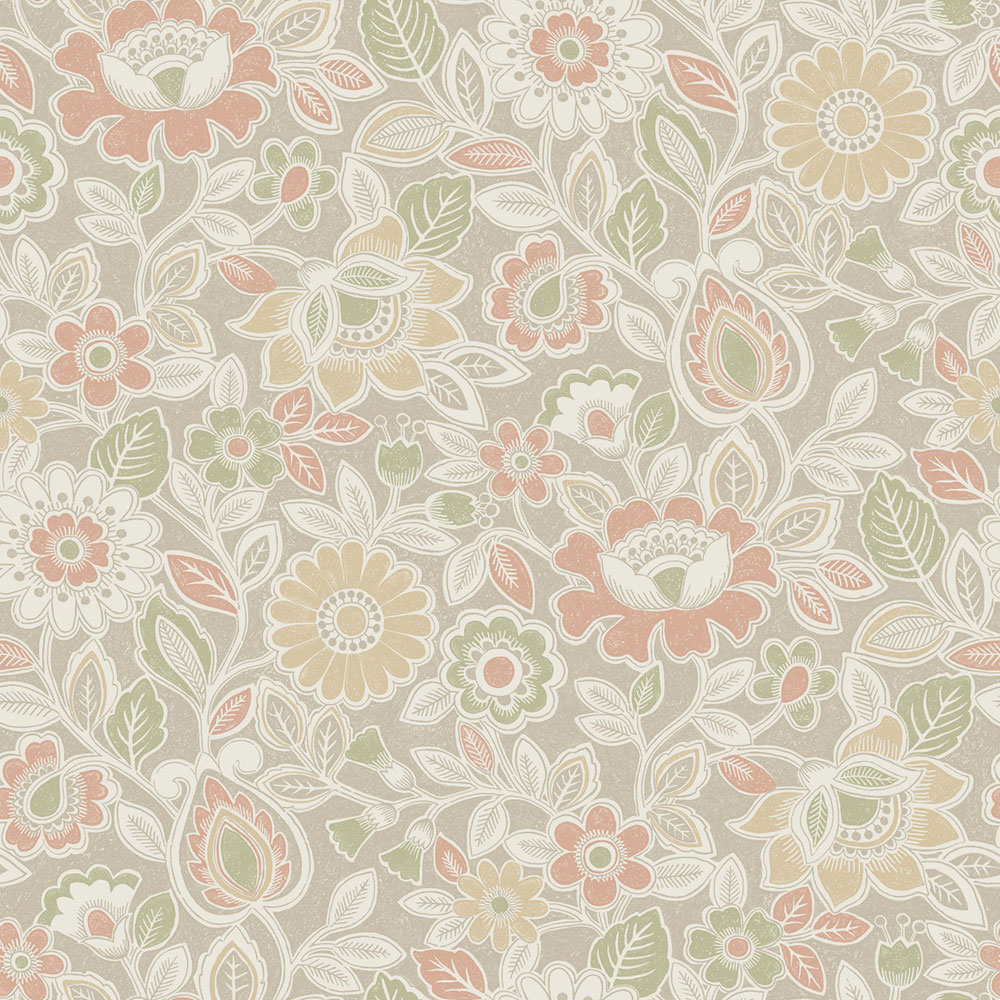 Tapete, beige, Blumen, 38761, Borosan Hem, Boråstapeter