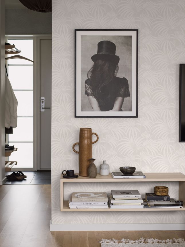 Tapete, grau, Palmblätter, 38768, Borosan Hem, Boråstapeter