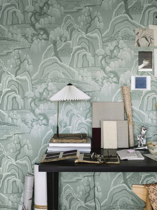 Blau-graue Tapete, Garten, 3131, Icons, Borastapeter