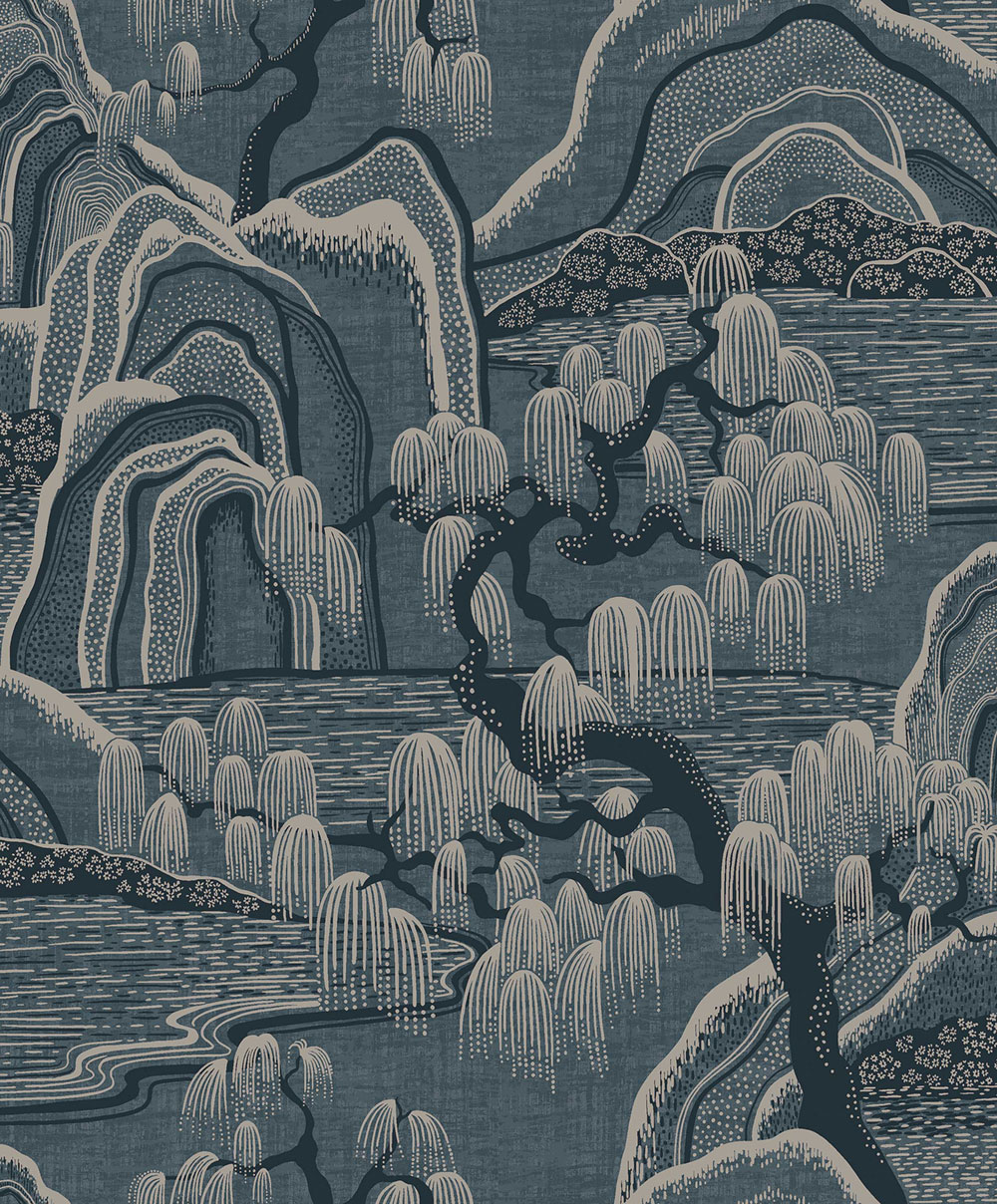 Blaue Tapete, Garten, 3133, Icons, Borastapeter