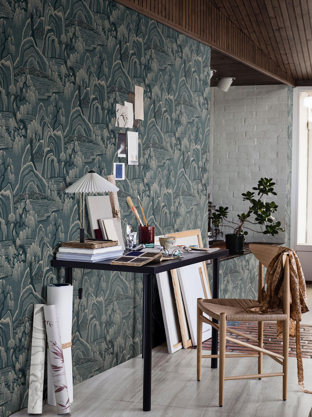 Blaue Tapete, Garten, 3133, Icons, Borastapeter