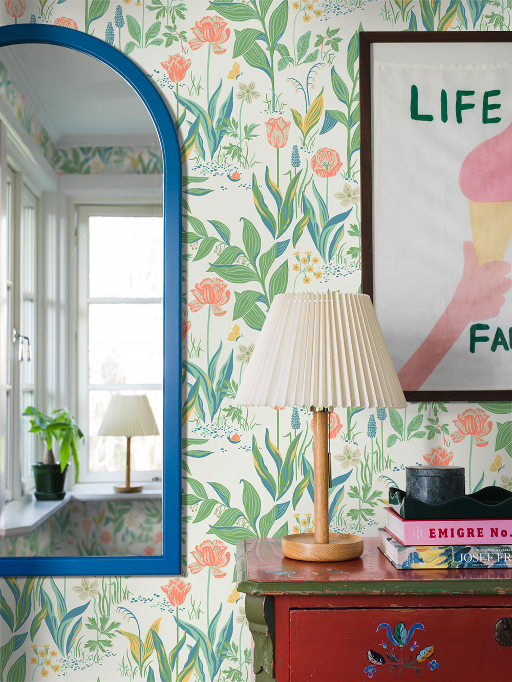 Weiße Tapete, Blumen, Tulpen, 7218, Icons, Borastapeter