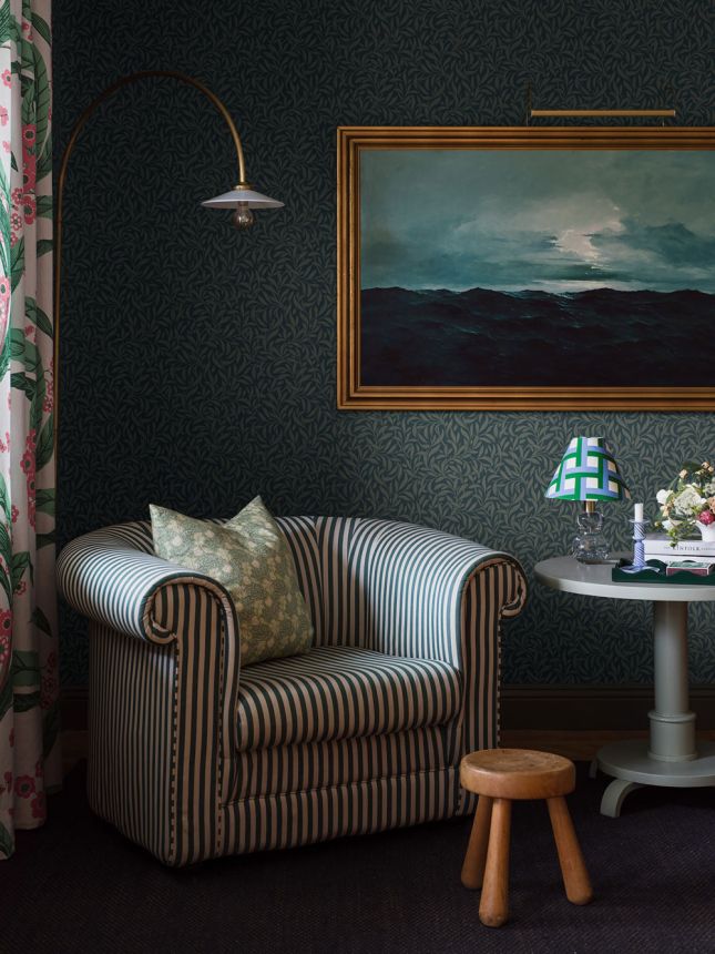 Tapete, blau-grün, Blätter, 4830, New Heritage, Boråstapeter