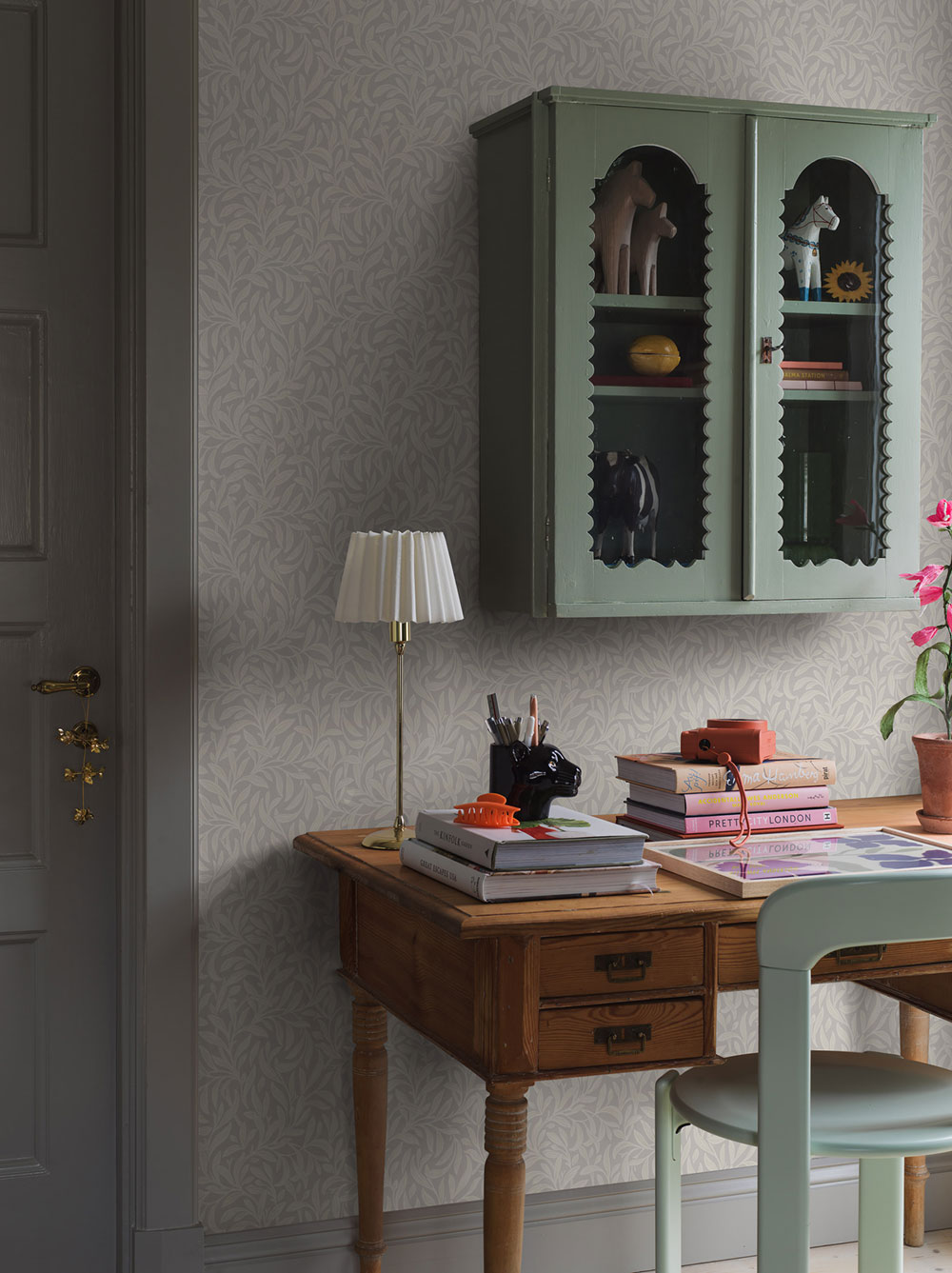 Tapete, grau, Blätter, 4833, New Heritage, Boråstapeter