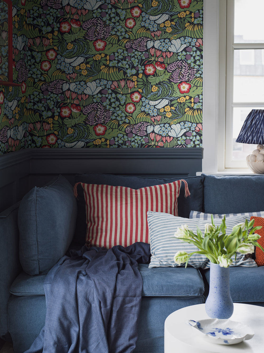 Tapete, schwarz, Blumen, 4842, New Heritage, Boråstapeter