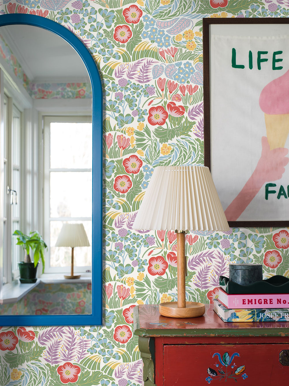 Tapete, weiß, Blumen, 4843, New Heritage, Boråstapeter