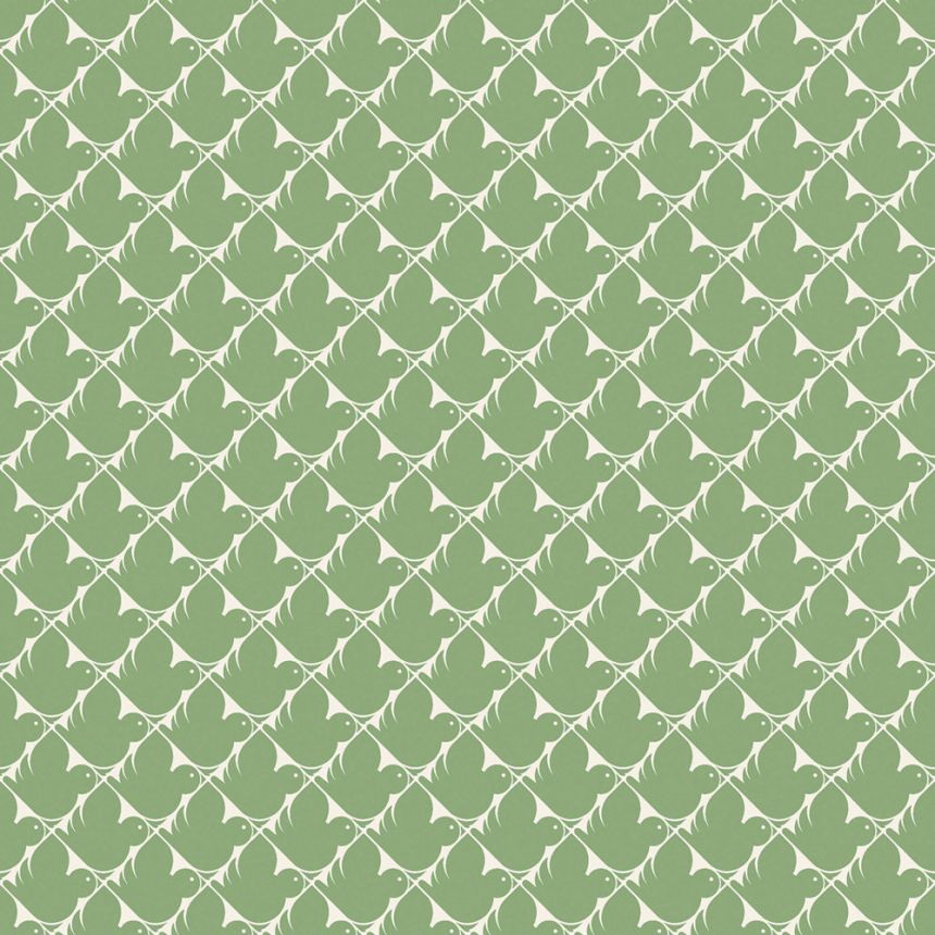 Tapete, grün, Vögel, 4845, New Heritage, Boråstapeter