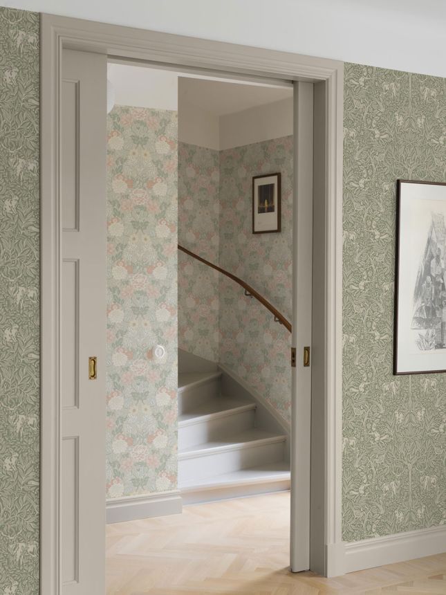 Grüne Tapete, Bäume, Blätter, Tiere, 2046, Icons, Borastapeter