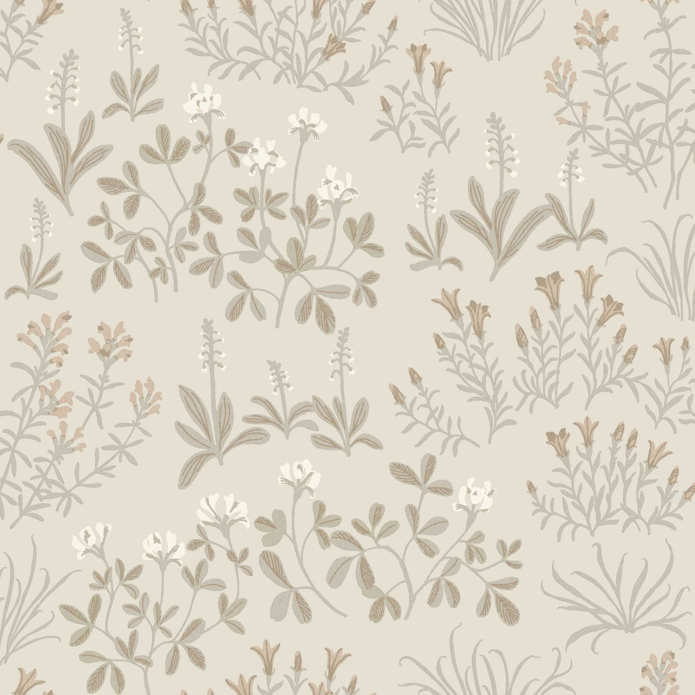 Tapete, beige-grau, Blumen, 5805, Nordic Folk, Borastapeter