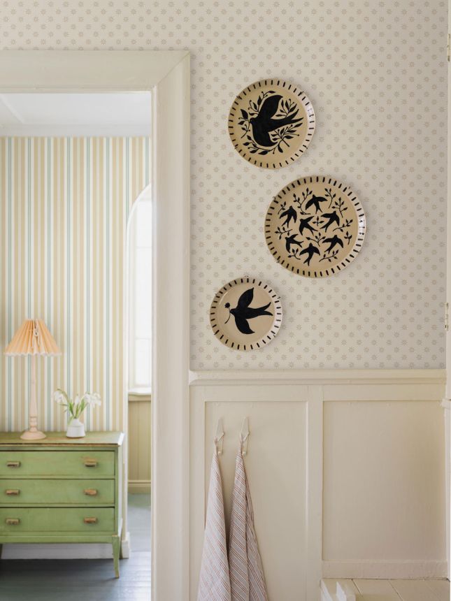 Tapete, weiß-beige, Blumen, 5807, Nordic Folk, Borastapeter